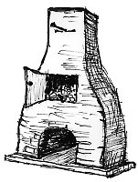 Каменка с дымовой трубой